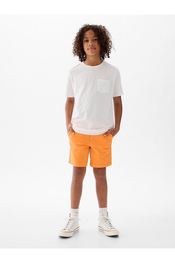 Erkek Çocuk Turuncu Twill Easy Şort - 1