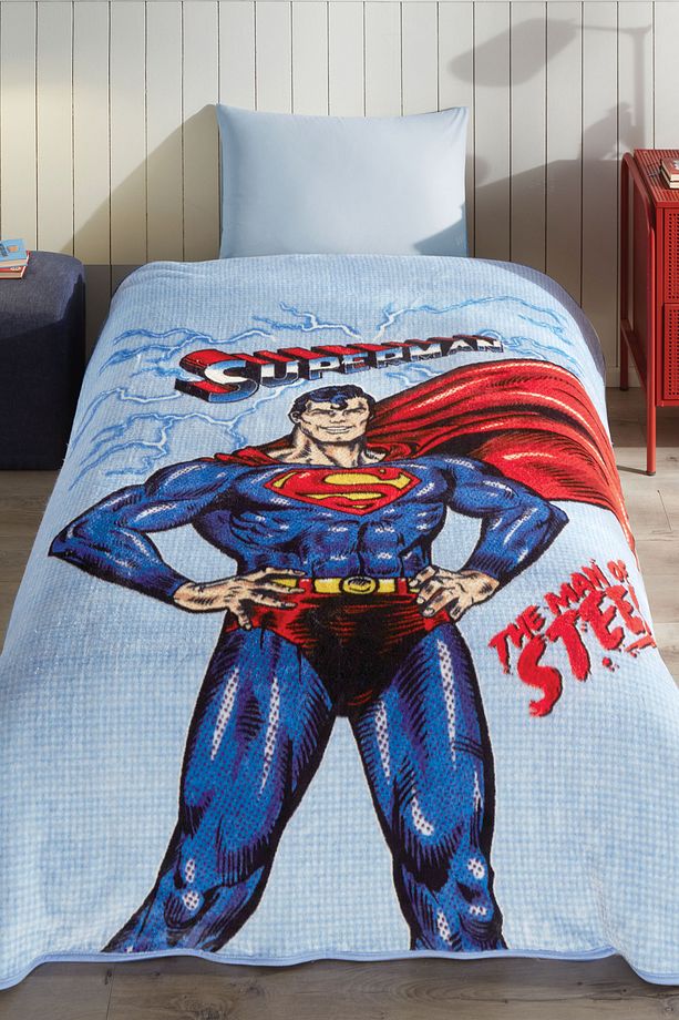 Superman Ligting Lisanslı Tek Kişilik Çocuk Battaniyesi 155x215 Cm - 1