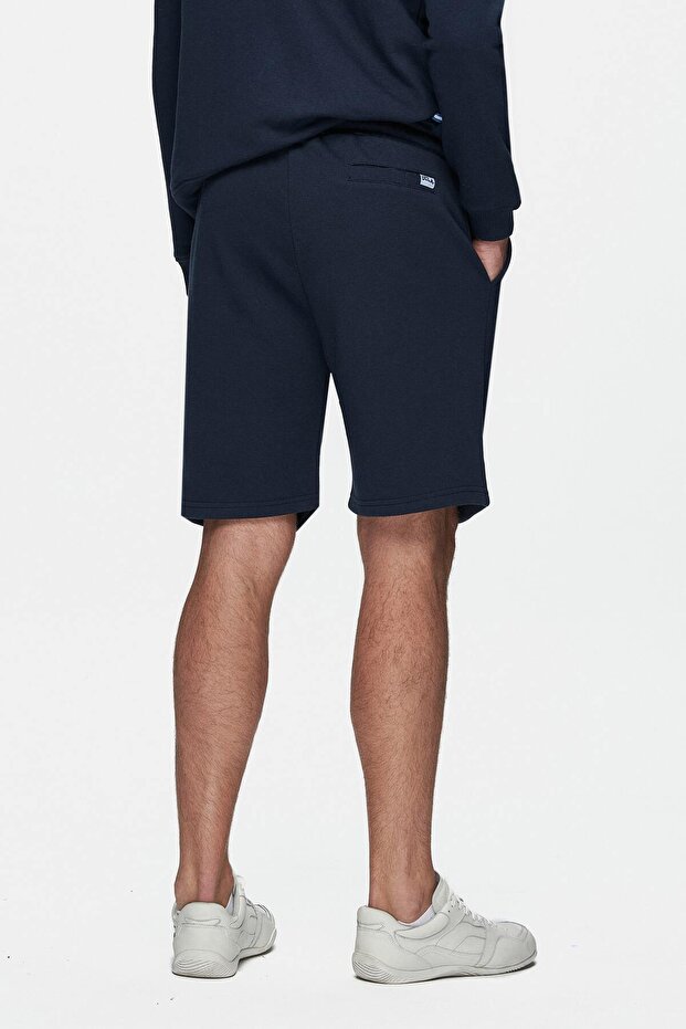 RANDY Lacivert Baskılı Standard Fit Erkek Örme Şort - 4