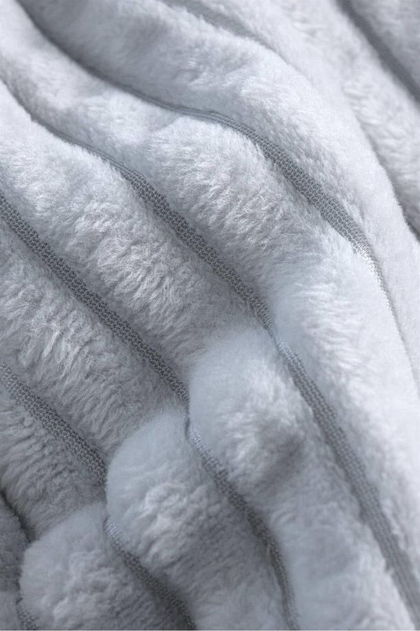 Merinos Modern Line 2 Parça Tek Kişilik Battaniye Seti - Gri - 3