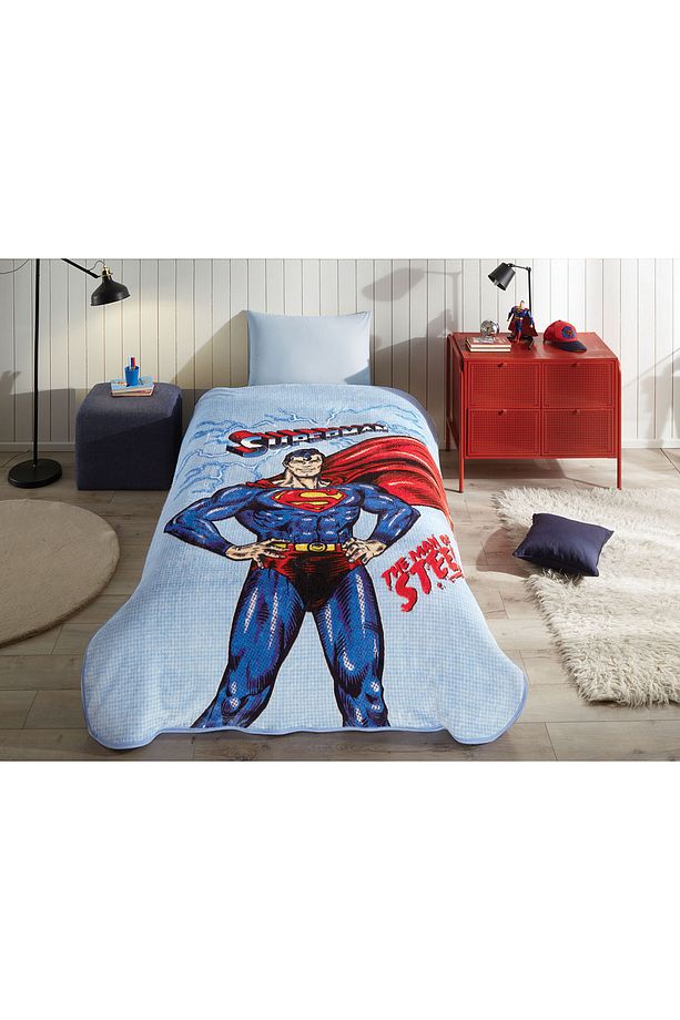 Superman Ligting Lisanslı Tek Kişilik Çocuk Battaniyesi 155x215 Cm - 2