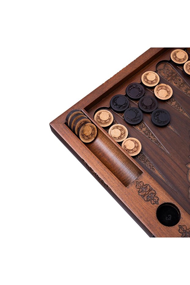 Size 4 Moon Patterned Backgammon Scale and 2-Piece Dice Set - 3