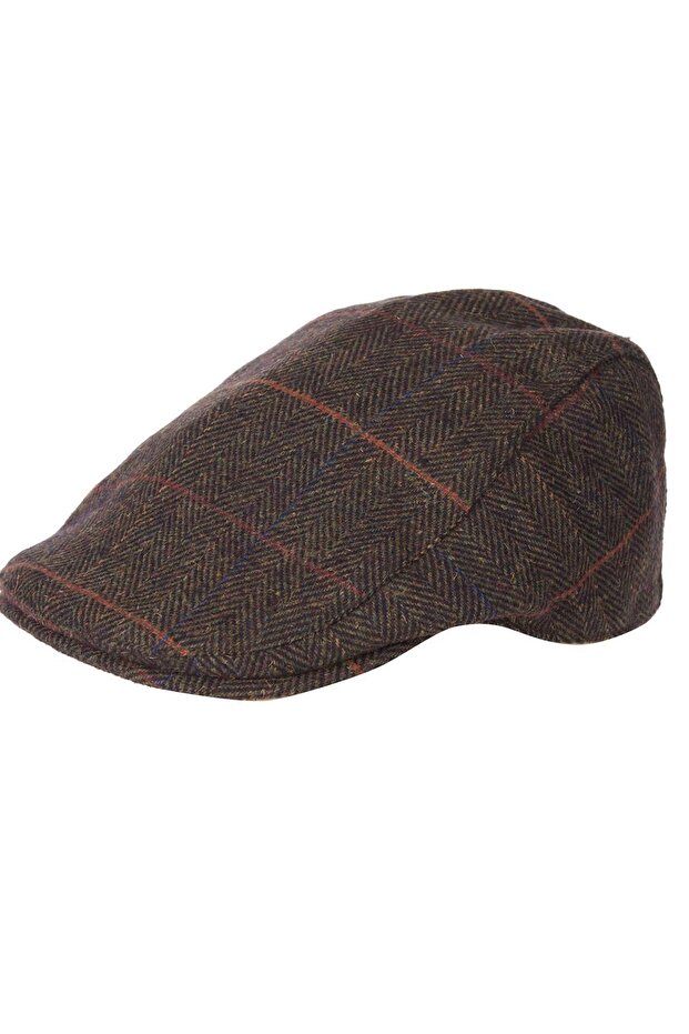 Cheviot Flat Kasket Ol15 Olive Herringbone - 1