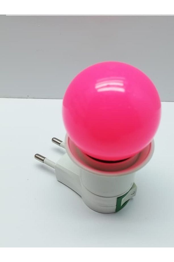 Duy Fişli Gece Lambası Ampüllü Pembe Led 1W E27 Duy - 1
