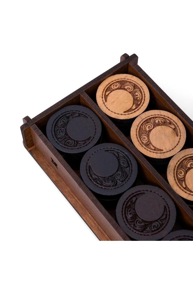 Size 4 Moon Patterned Backgammon Scale and 2-Piece Dice Set - 2