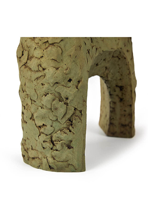 2’li Eski Çağ Taş Görünümlü Şamdan Seti - 5