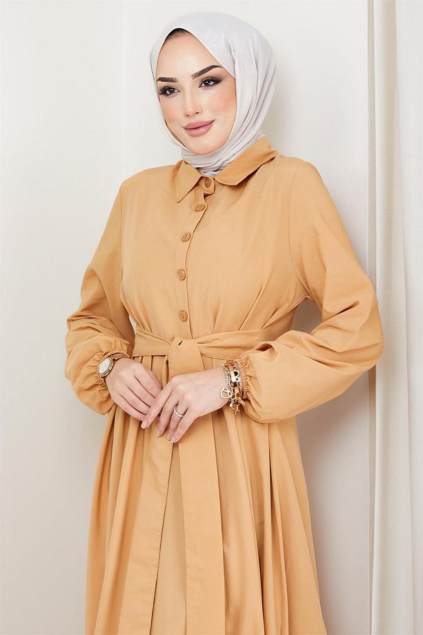 Kuşaklı Mevlana Elbise Camel - 4