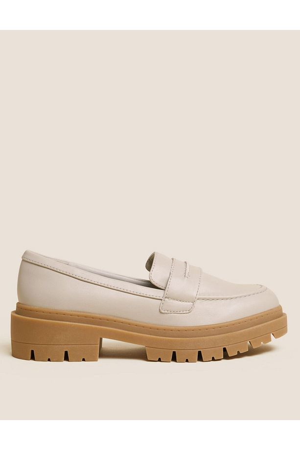 Wide Fit Platform Taban Loafer Ayakkabı - 1
