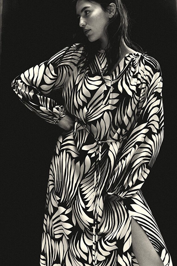 Balon Kollu Elbise - 4