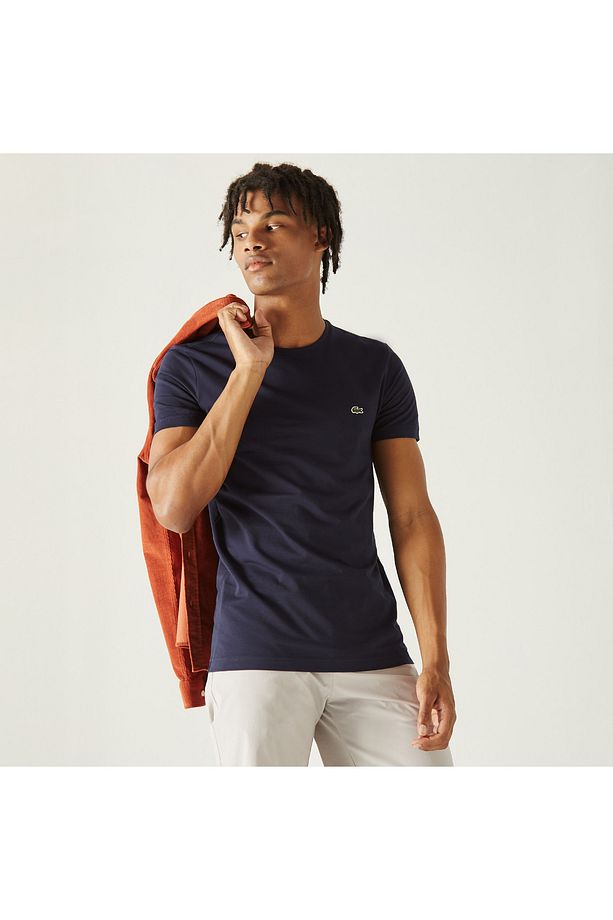 Erkek Slim Fit Bisiklet Yaka Lacivert T-Shirt - 1