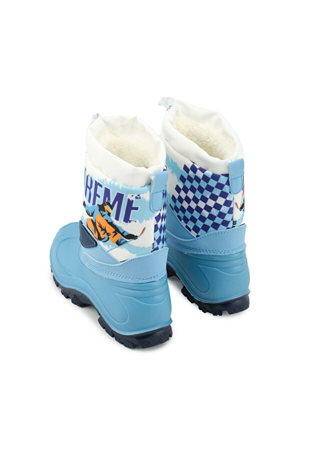 Téli fiú extrém plüss belső állítható tépőzáras vízálló hócsizma - 4