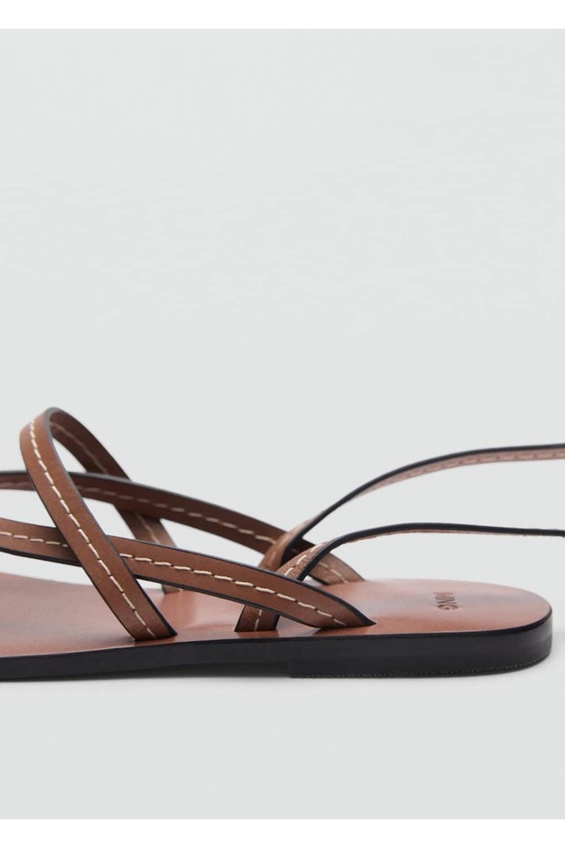 Deri bantlı sandalet - 5