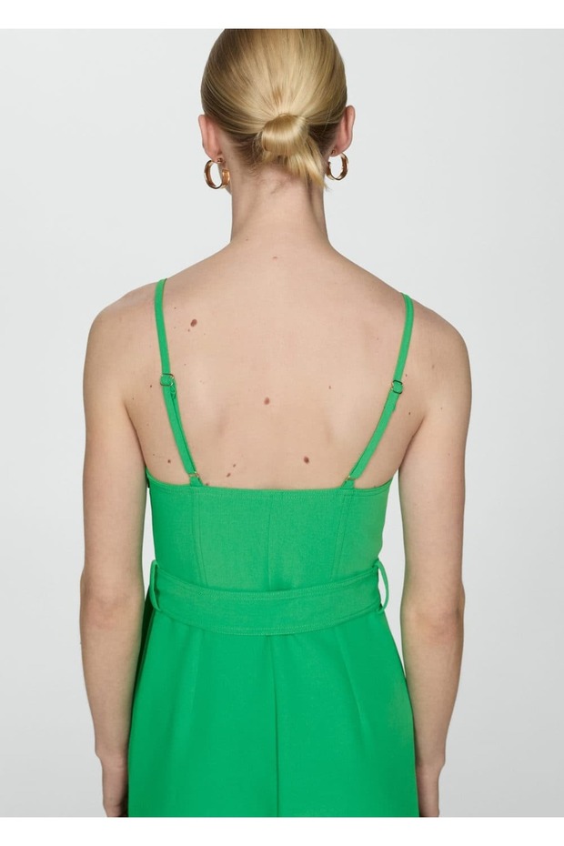 Bağ detaylı uzun tulum - 4