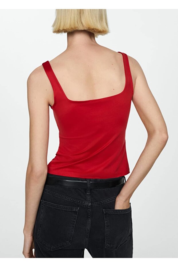 Askılı triko bluz - 4