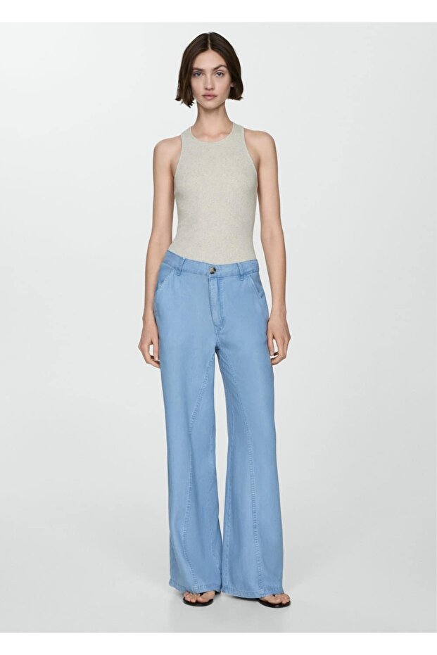 Wideleg lyocell pantolon - 7