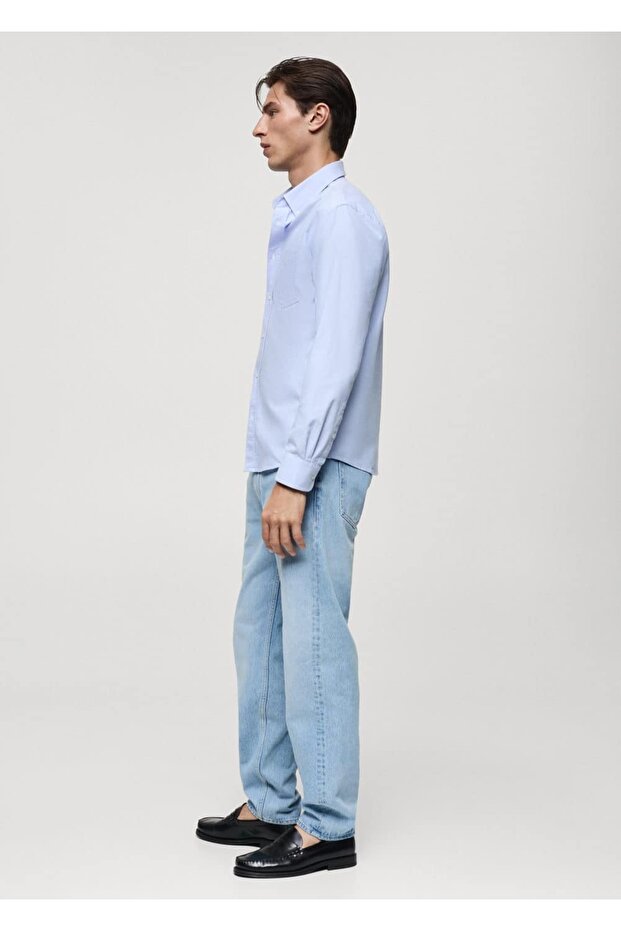 Regular fit pamuklu Oxford gömlek - 8