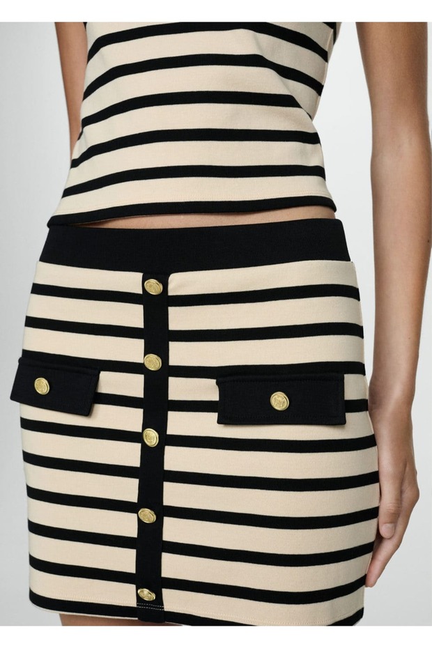 Düğmeli örgü etek - 6