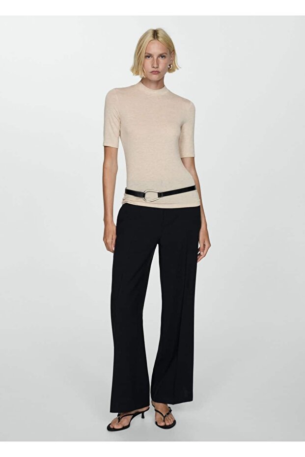 Kısa Kollu Triko Tişört - 2