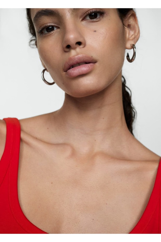 Askılı midi elbise - 8