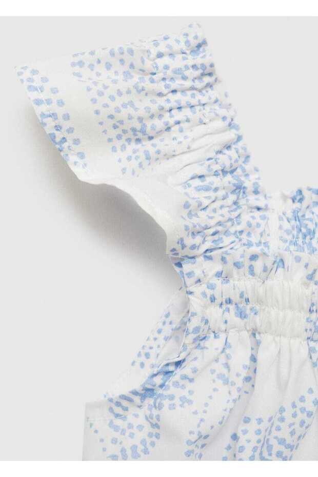 Yaprak baskılı elbise - 7