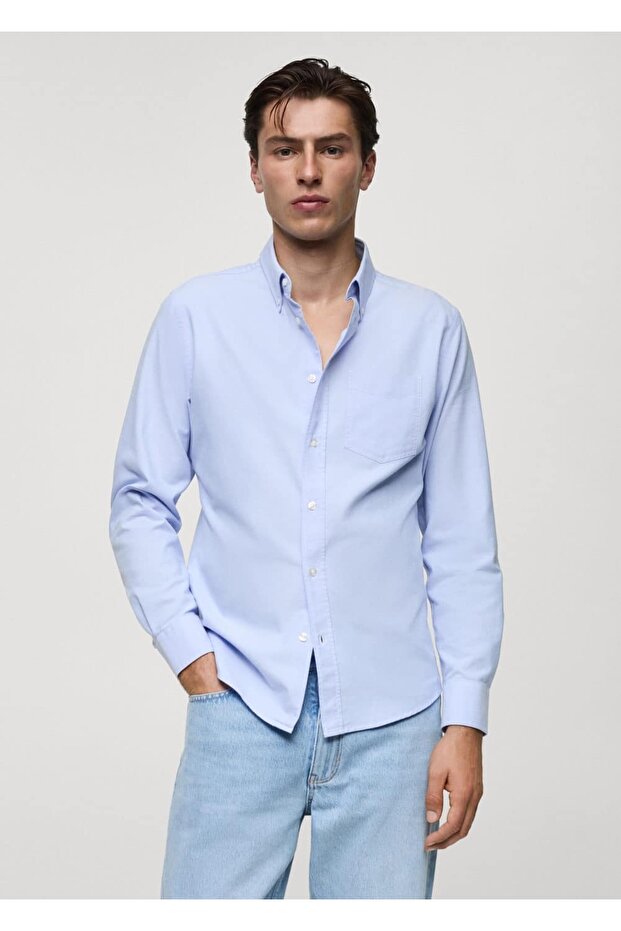Regular fit pamuklu Oxford gömlek - 1