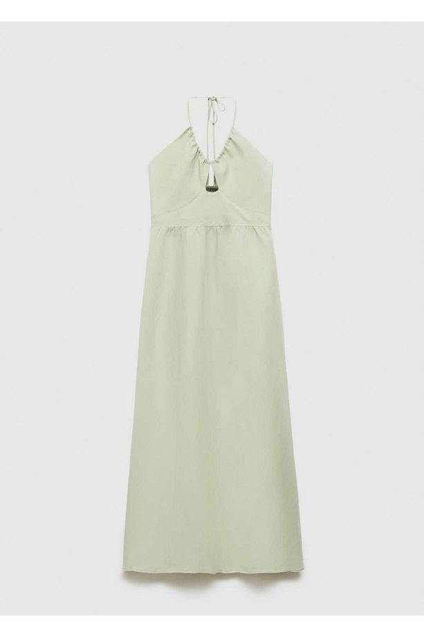 Halter yakalı uzun elbise - 3