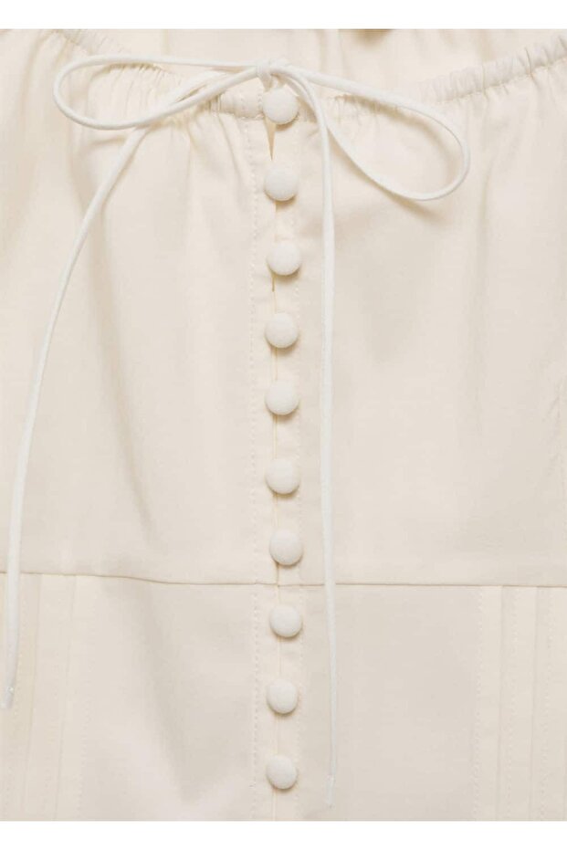 Düğmeli kısa bluz - 5