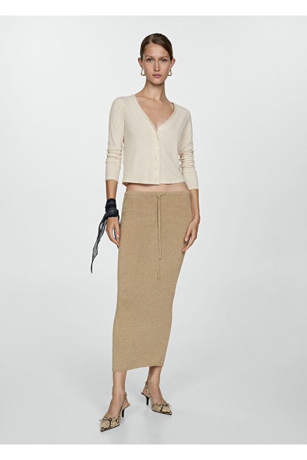 Düğmeli lyocell tişört - 2