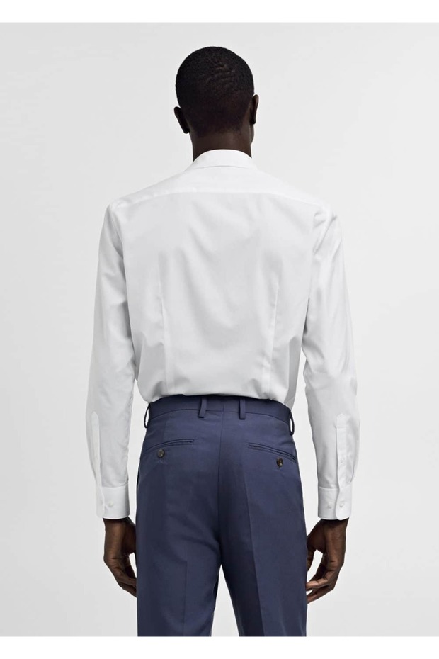 Slim Fit Pamuklu Poplin Gömlek - 4