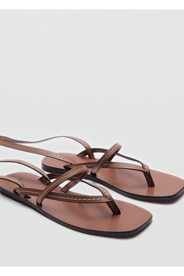 Deri bantlı sandalet - 1