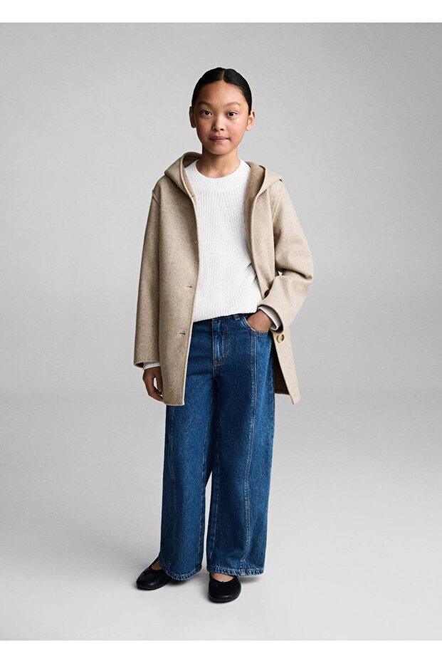 Kapüşonlu düğmeli palto - 2