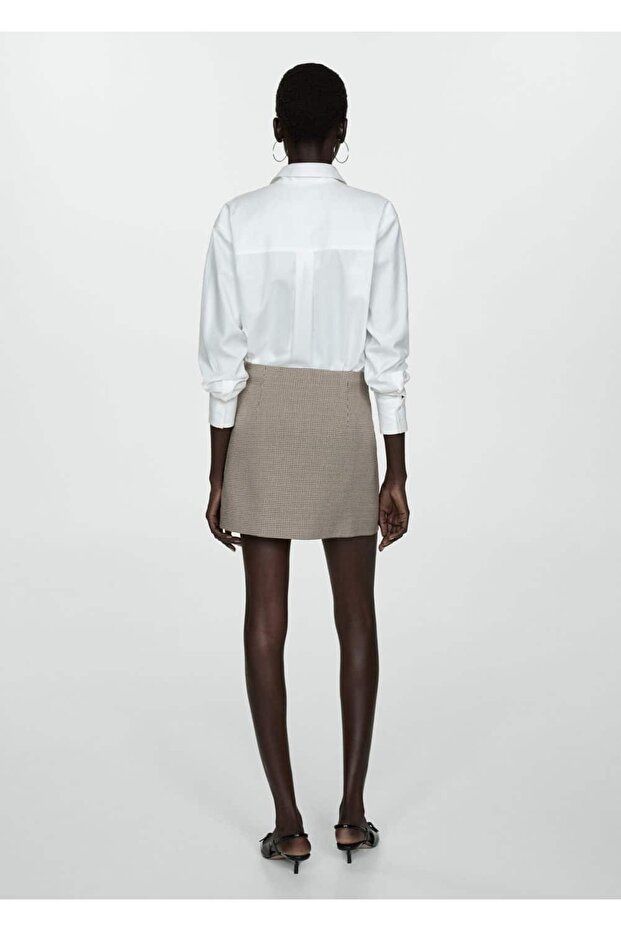 Kazayağı desenli mini etek - 4