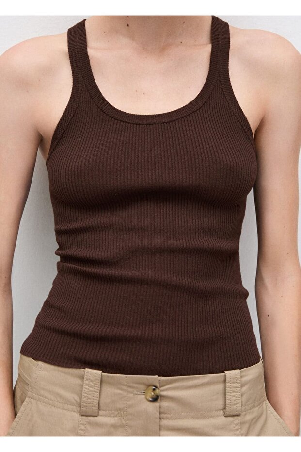 Askılı triko bluz - 1