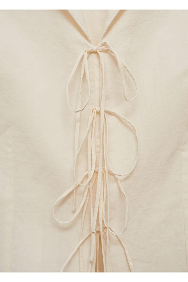 Ärmellose Bluse mit Bindedetail - 5