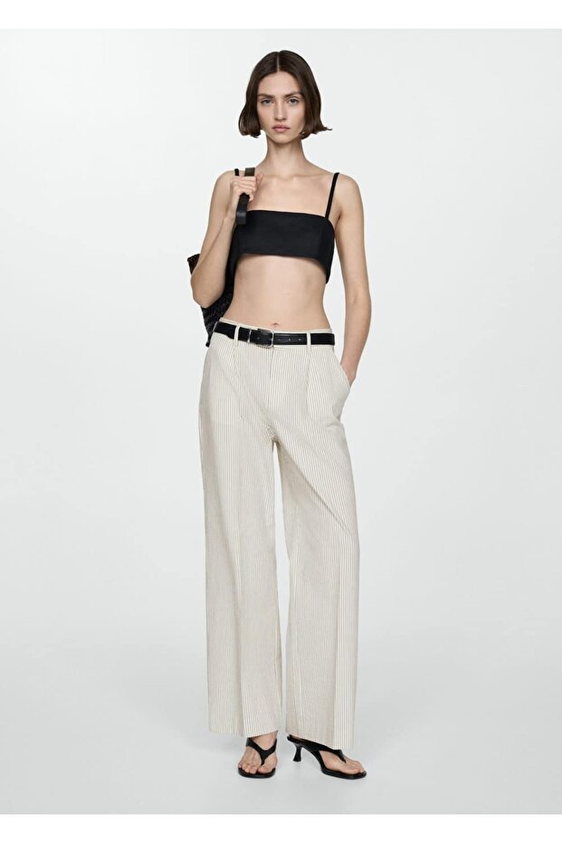 Düz çizgili pantolon - 7