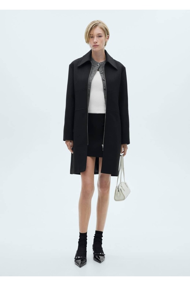 Přímý kabát na zip - 2