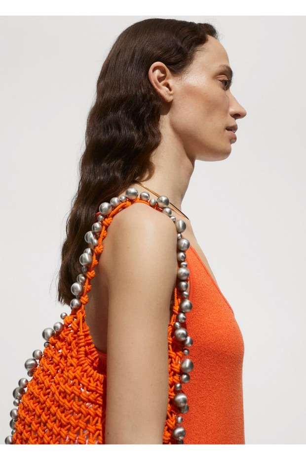 Sırtı çapraz triko elbise - 6