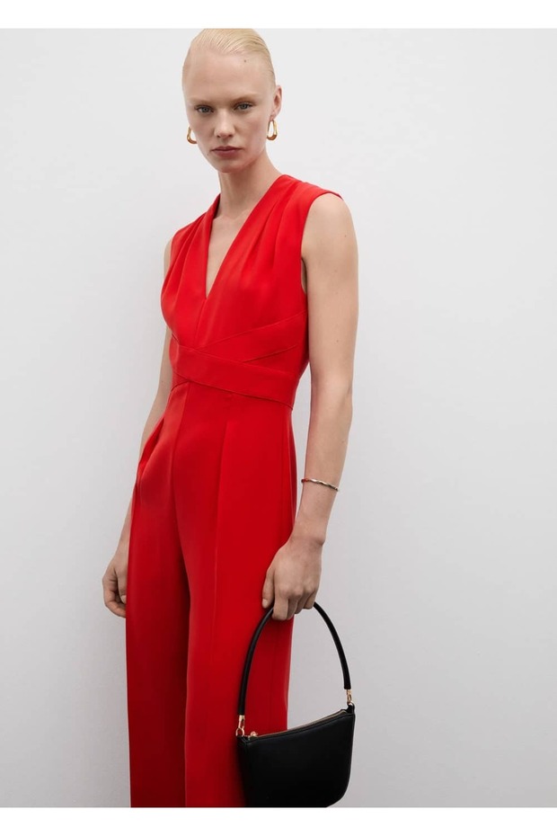 Çapraz detaylı uzun tulum - 1