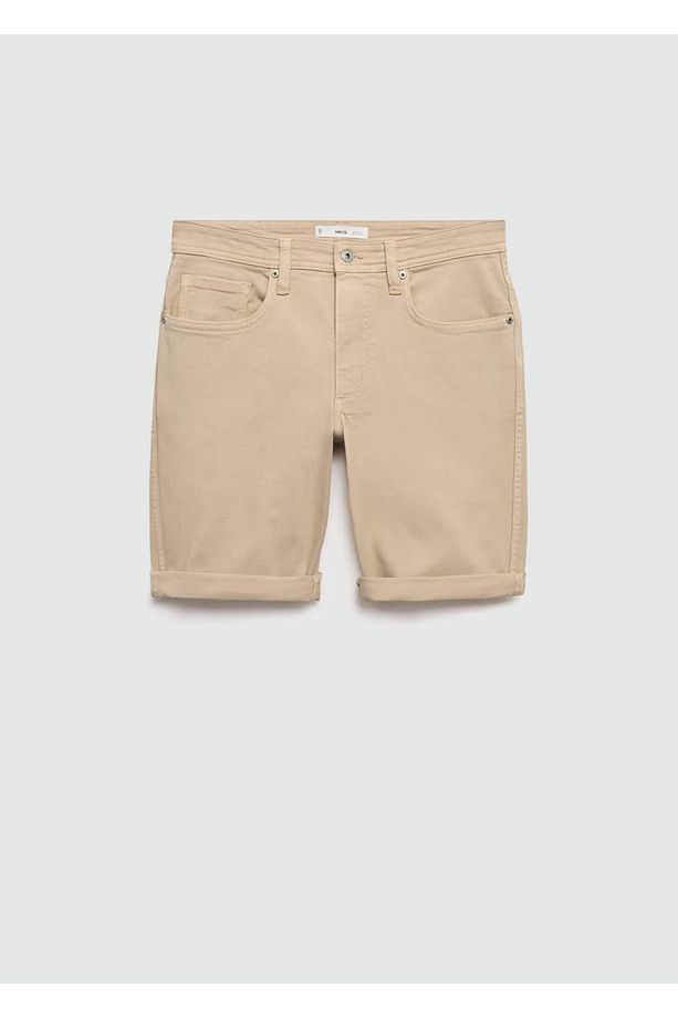 Slim fit kot bermuda şort - 3