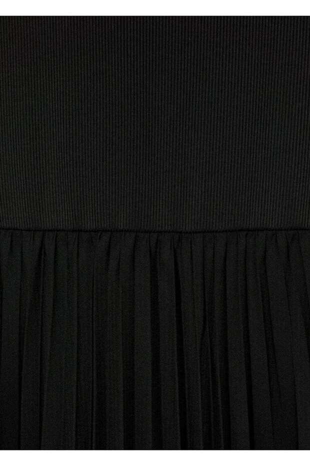 Pilili midi boy elbise - 7