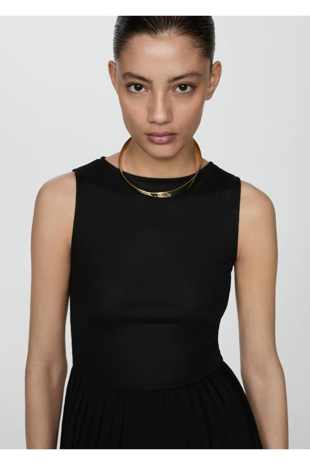 Pilili midi boy elbise - 5