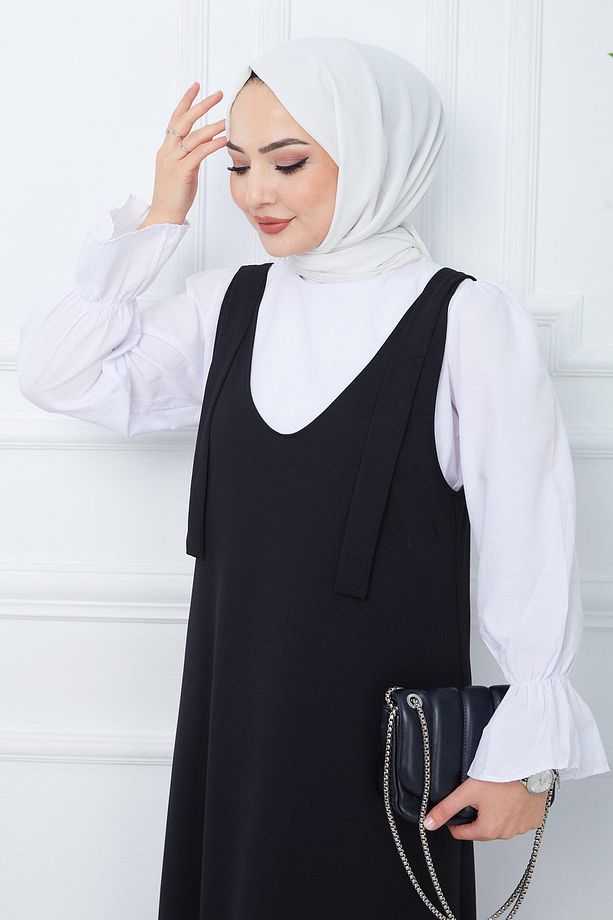 Nehir Örme Jile Elbise Siyah HM2389 - 4