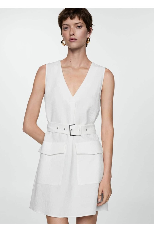 Cepli ve kemerli elbise - 1