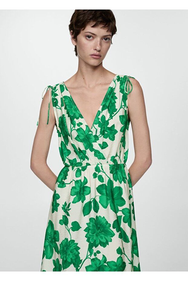 Desenli uzun elbise - 1