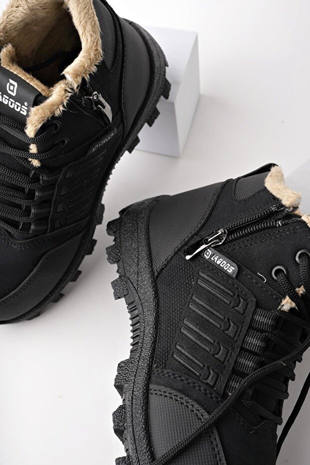 Johanna Garantált Lace Up Fur Inside Cipzáras Uniszex kültéri téli csizma - 7