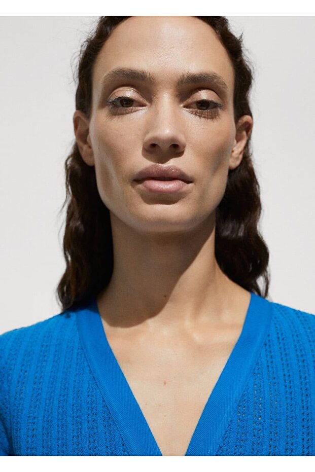 Düğmeli tığ işi elbise - 6