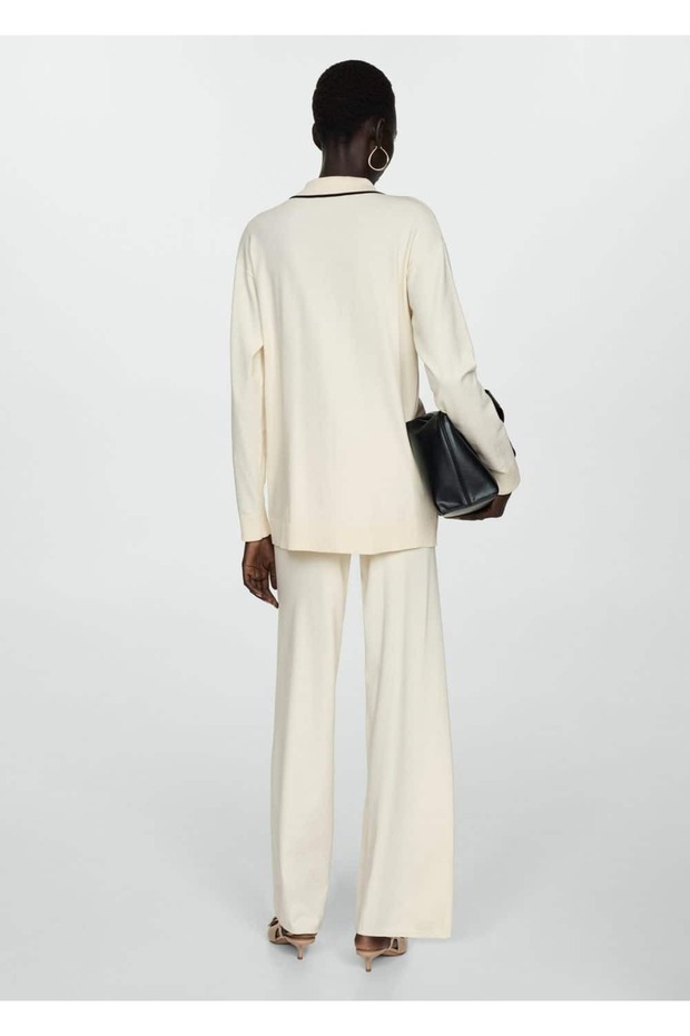 Düz kesim triko pantolon - 4