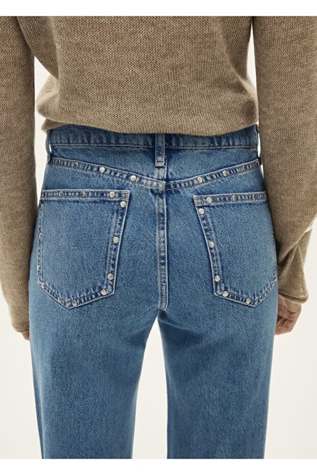 Studded Straight Cut Jeans - 8
