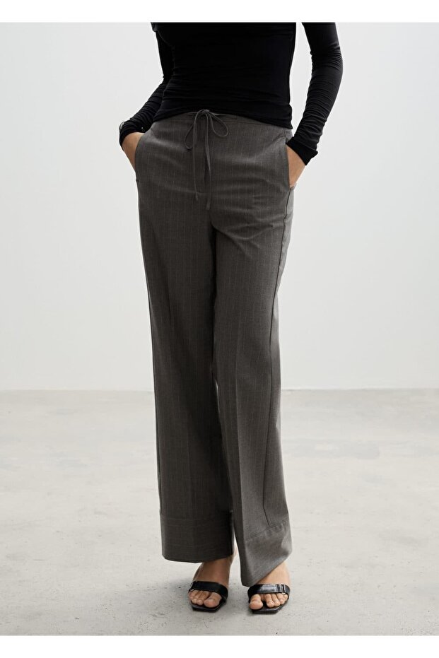 Straight-Cut Chalk Striped Trousers