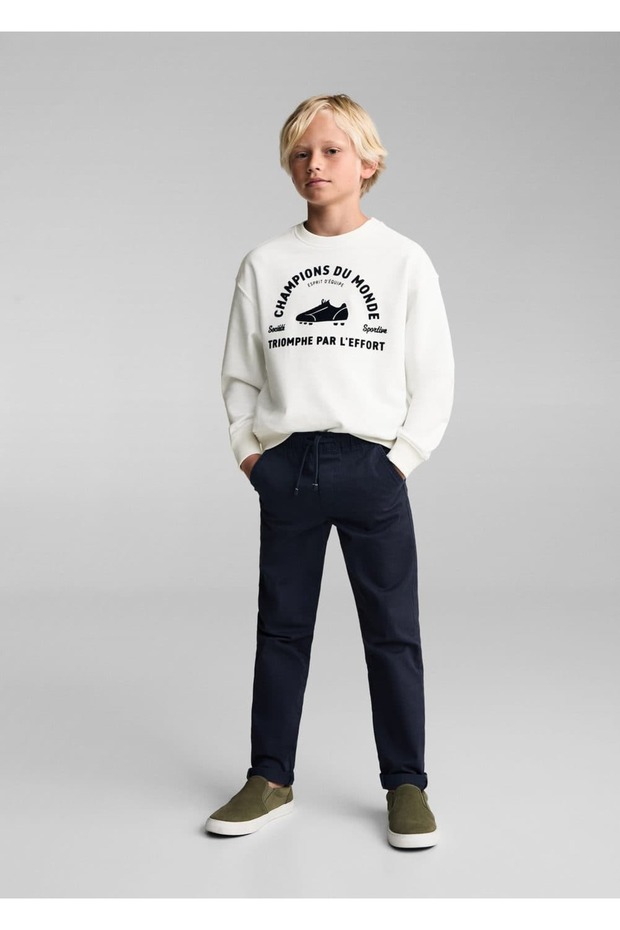 Desenli pamuklu sweatshirt - 2